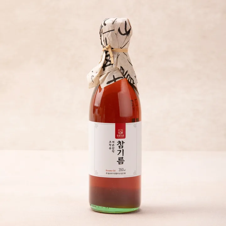 참빛다움 참기름 350ml 유리병 제품 사진